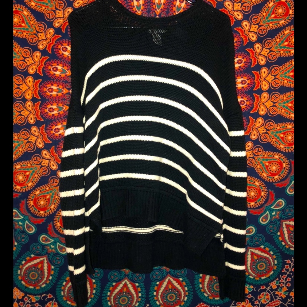 H&M Lightweight, navy blue striped sweater